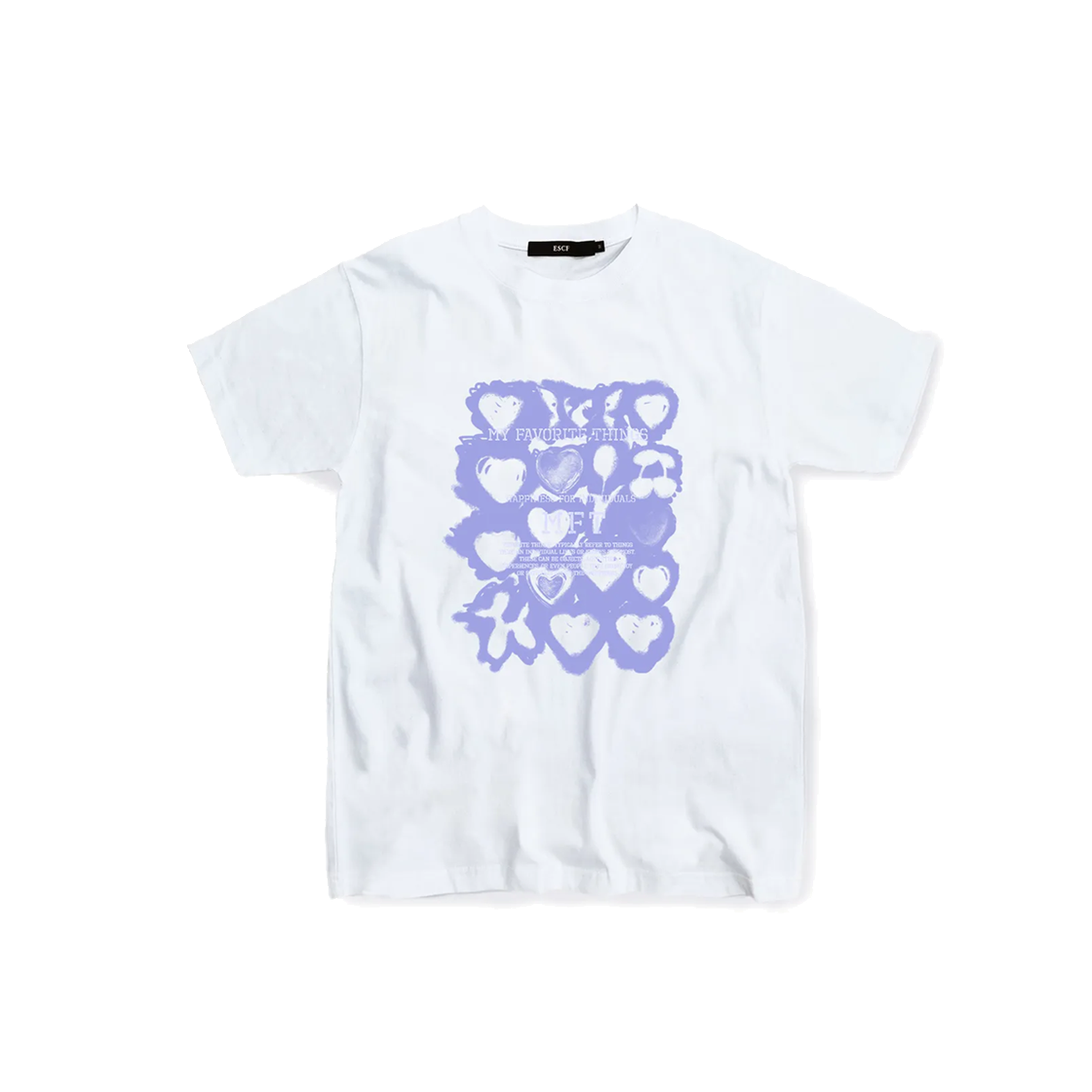 E231OTS239WH Escapefrom Blue Favorite Things T-shirt White