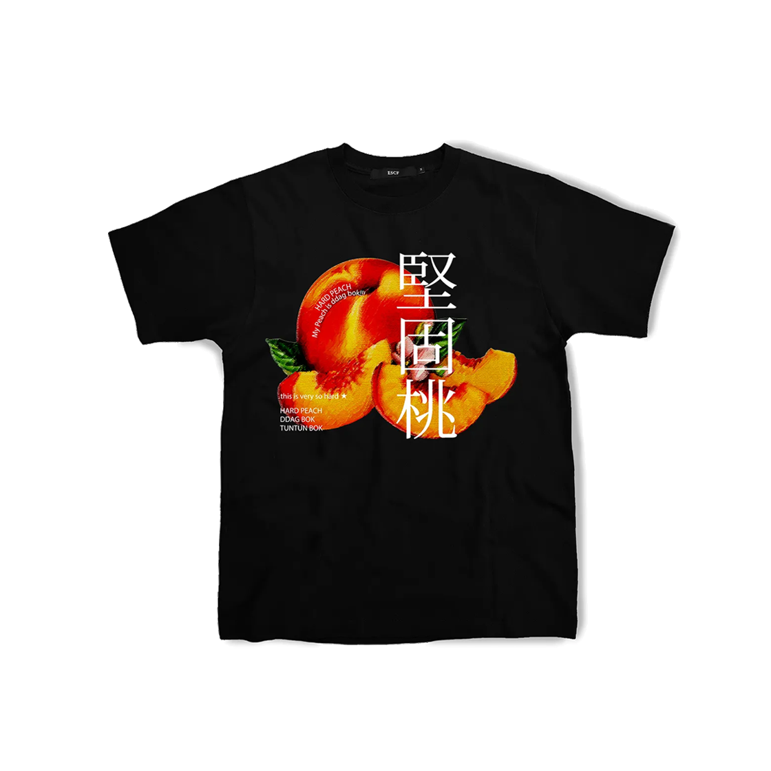 E231OTS301BK Escapefrom Takbok Print T-shirt Black