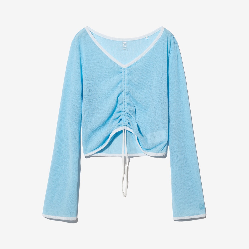 1100FS2RLH2453FLBU [6% 적립] FILA Mesh Shirring Cover-up Light Blue - #3