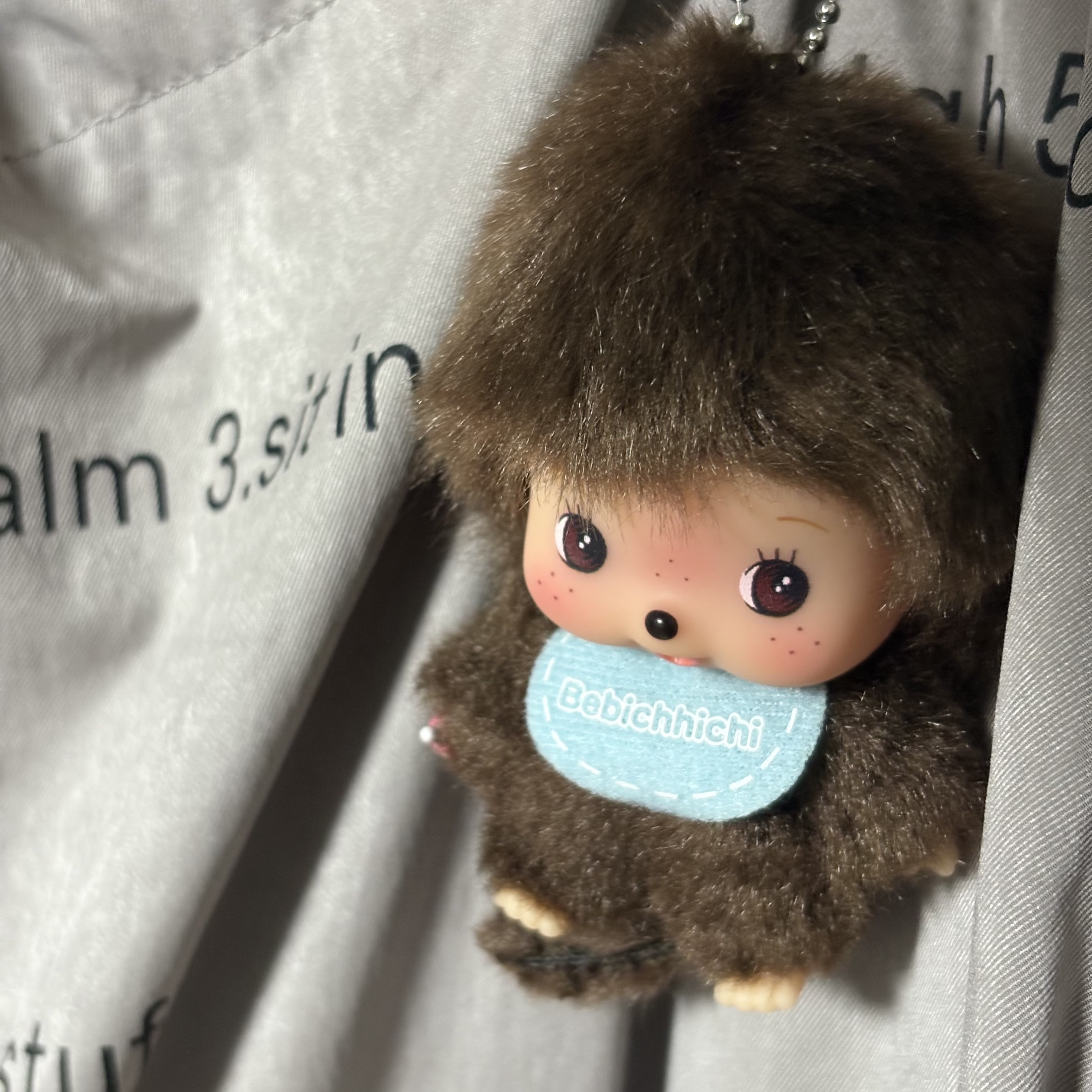 Monchhichi Bebichhichi Bighead SS Boy Key Chain Blue 착용 스타일
