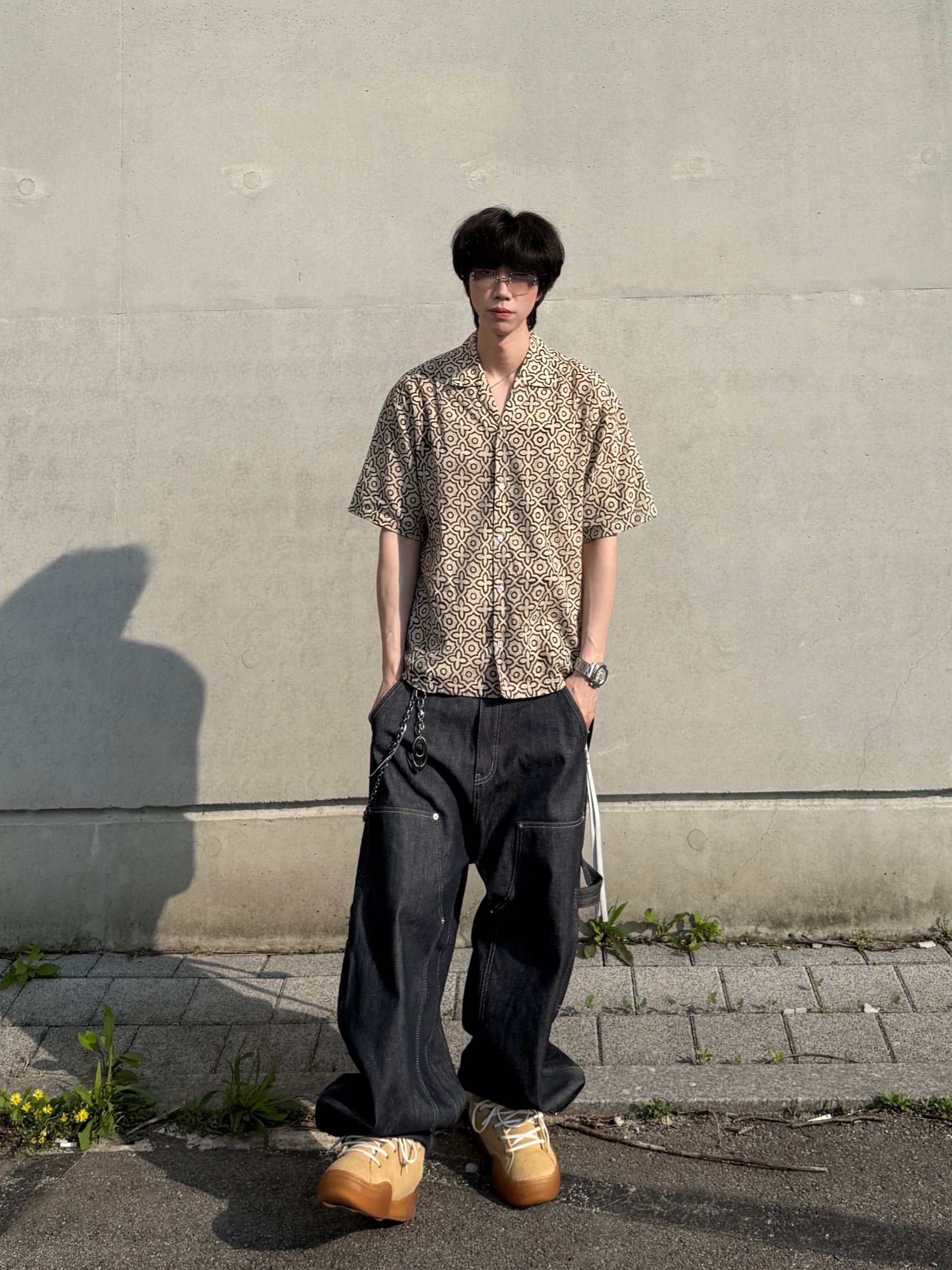 ERL Vamp Skate Shoe Natural Brown, ERL Vamp Skate Shoe Pirate Black 착용 스타일 - 1