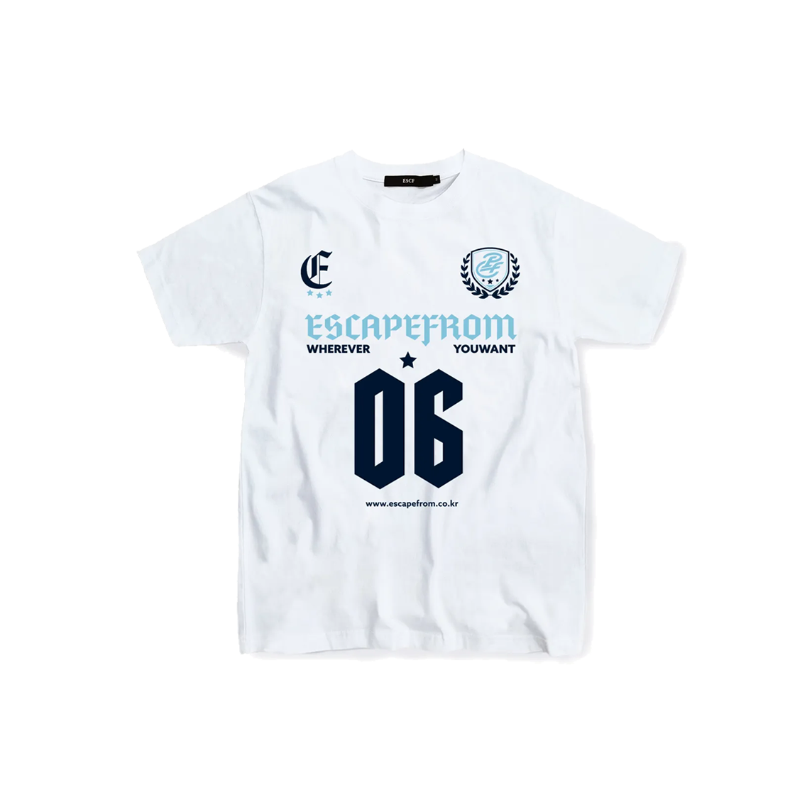 E231OTS147WH Escapefrom W Uniform Logo T-shirt White