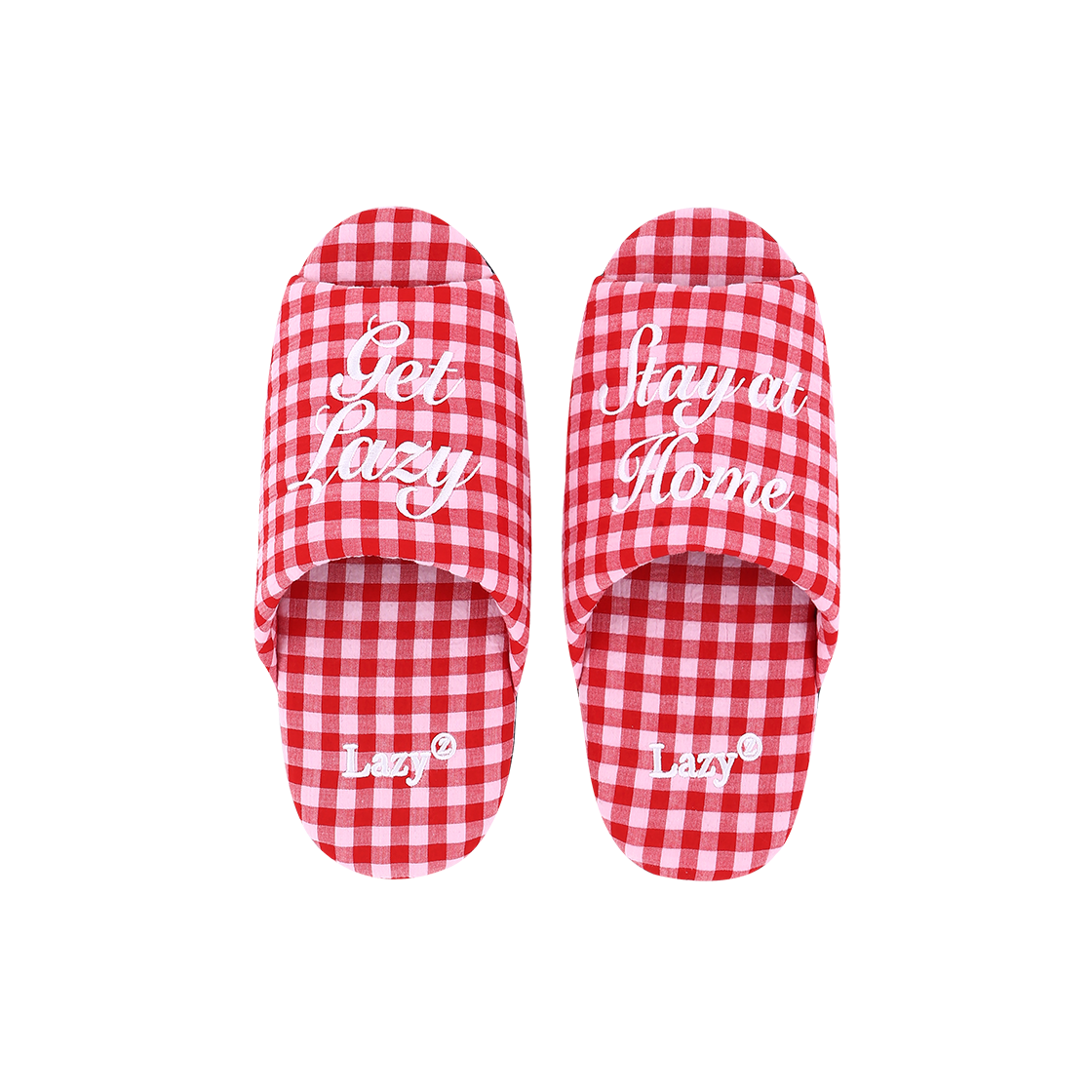 Dorothy Gingham Check Room Shoes - Red LAZYZ Dorothy Gingham Check Room Shoes - Red