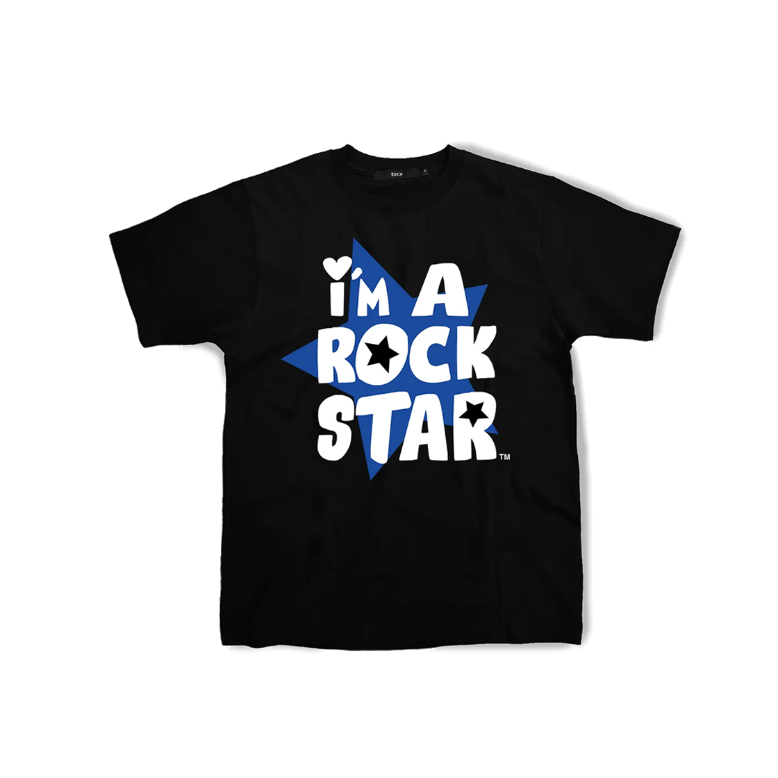 E231OTS336BK Escapefrom Blue I Am Rockstar Print T-shirt Black