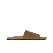 (W) The Row Hugh Slide in Suede Military