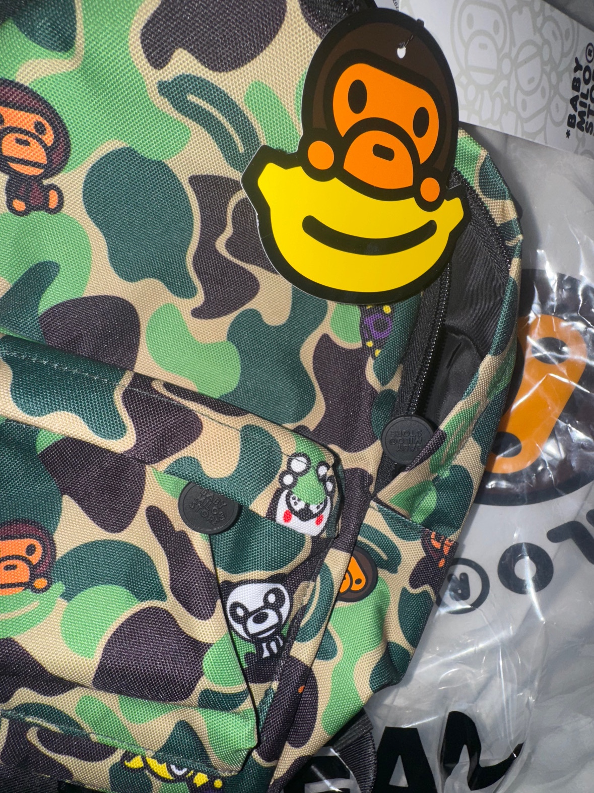 BAPE Baby Milo Mini Backpack Green 착용 스타일