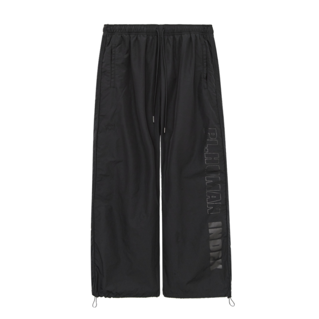 HM5TTP9001B0 Polyteru Human Index Index Classic Lettering Track Pants Black - 대표 이미지 #1