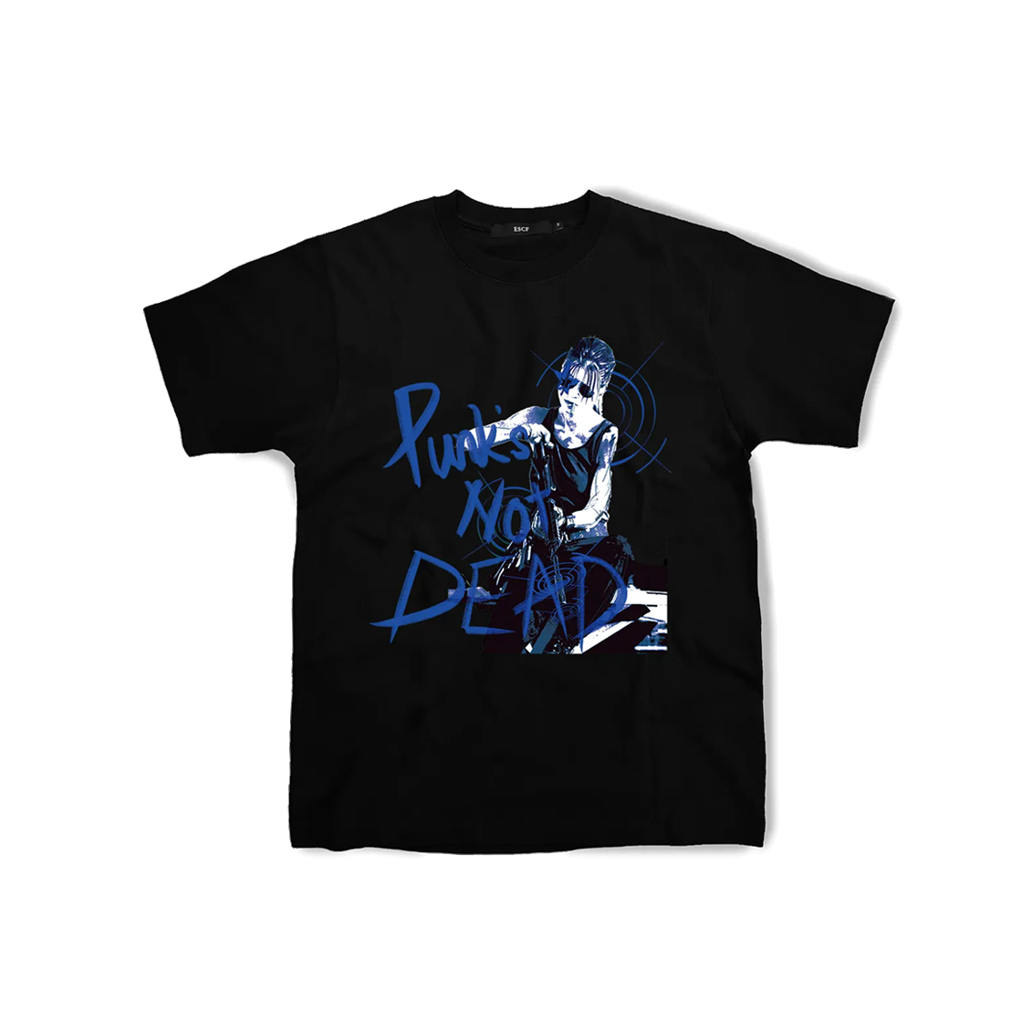 이스케이프프롬 블루 펑크즈 낫 데드 티셔츠 블랙(Escapefrom Blue Punks Not Dead T-shirt Black) - 1