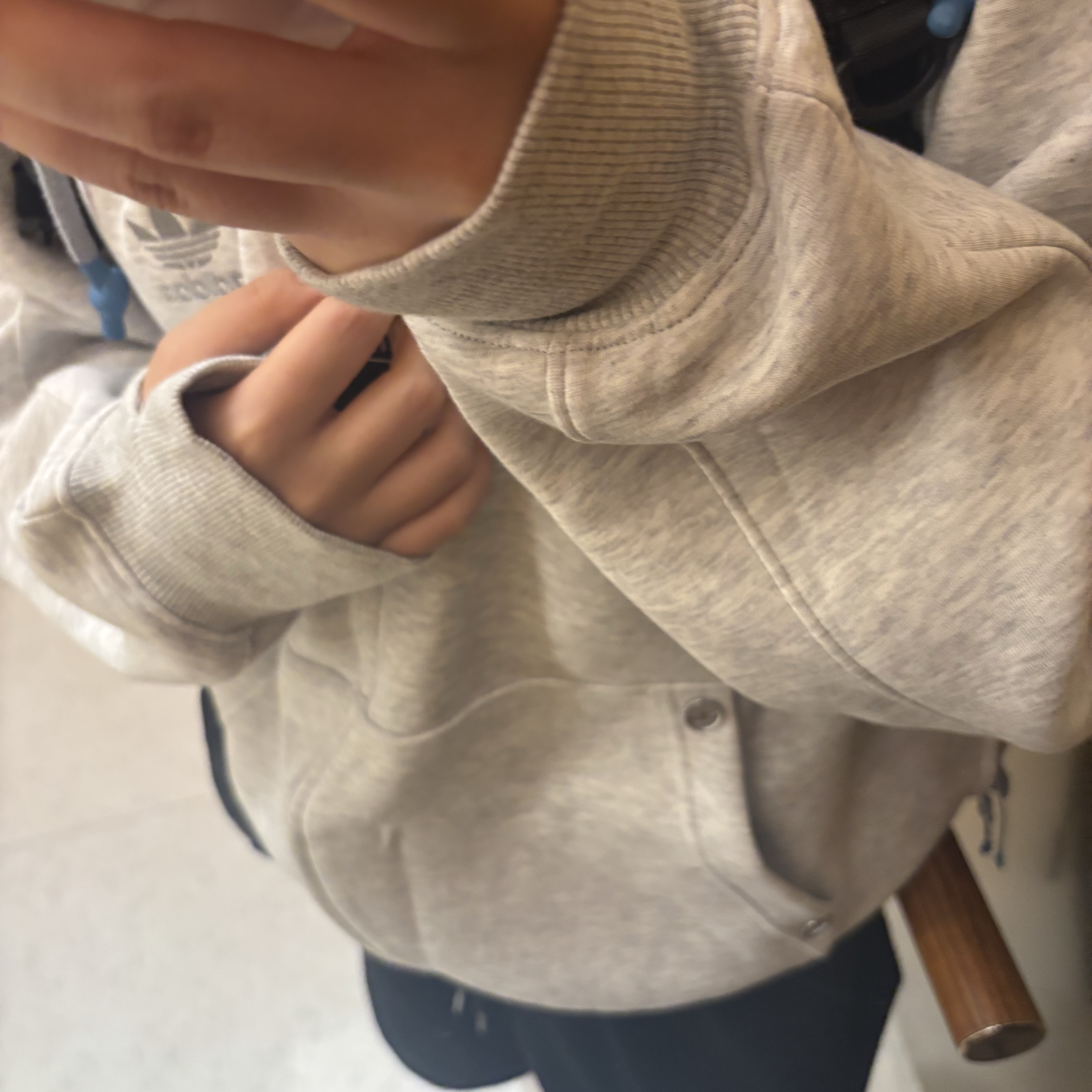 Adidas x Ordinary People Hooded Full-Zip Light Grey Heather - KR Sizing 착용 스타일