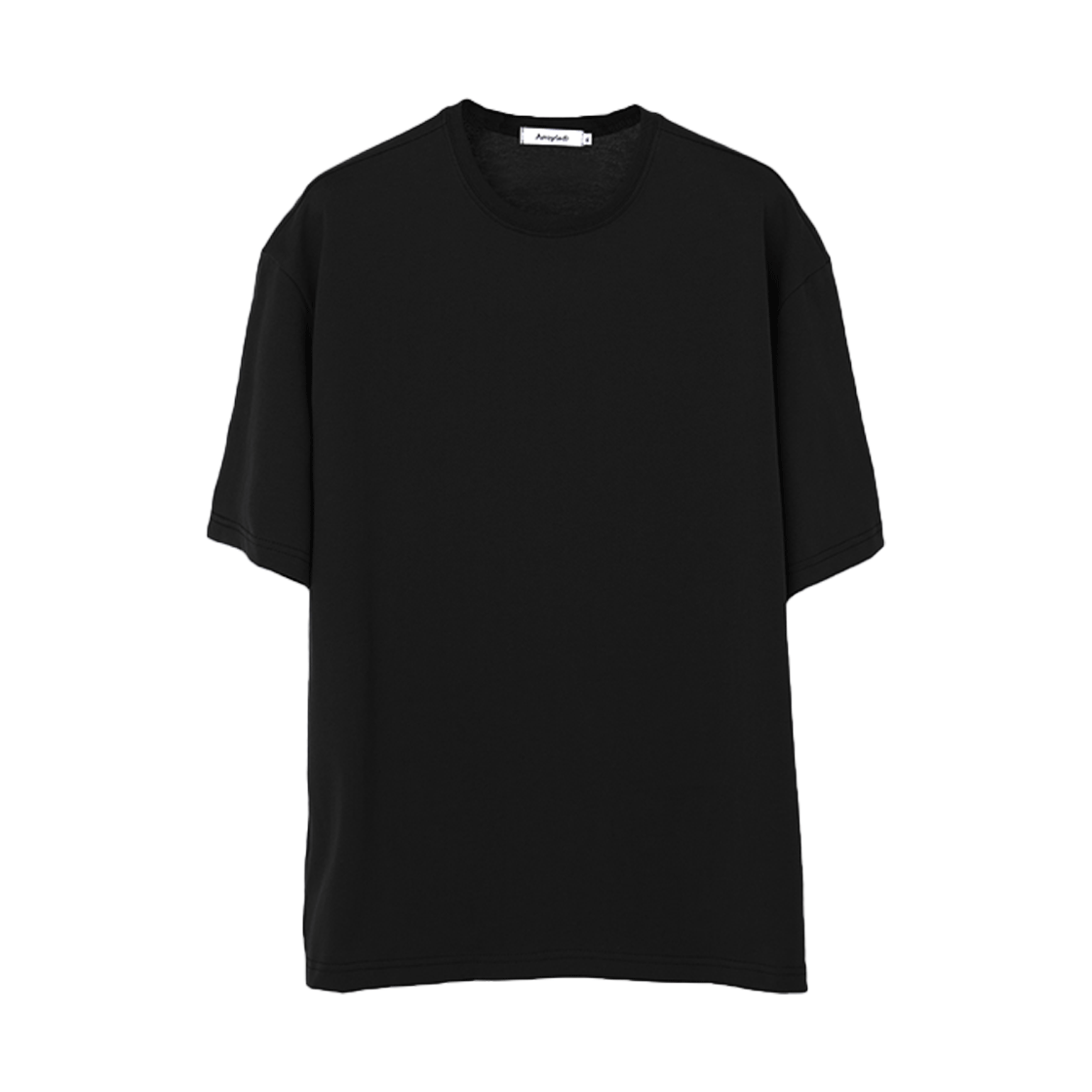 어레이드 소프트 사이드 슬릿 라운드 티셔츠 블랙(Arrayed Soft Side Slit Round T-Shirt Black)