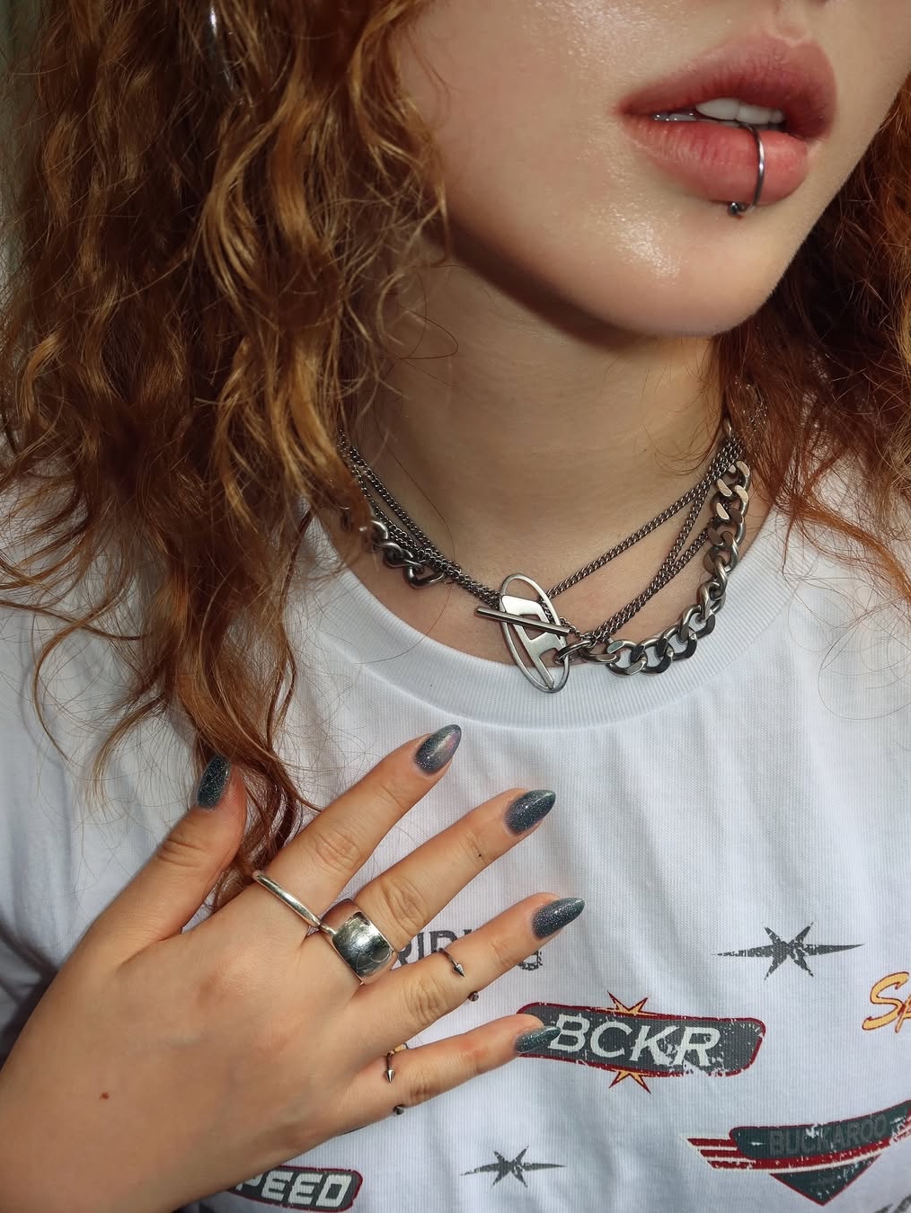 Diesel Dx1549040 Stainless Steel Chain Necklace Silver 착용 스타일