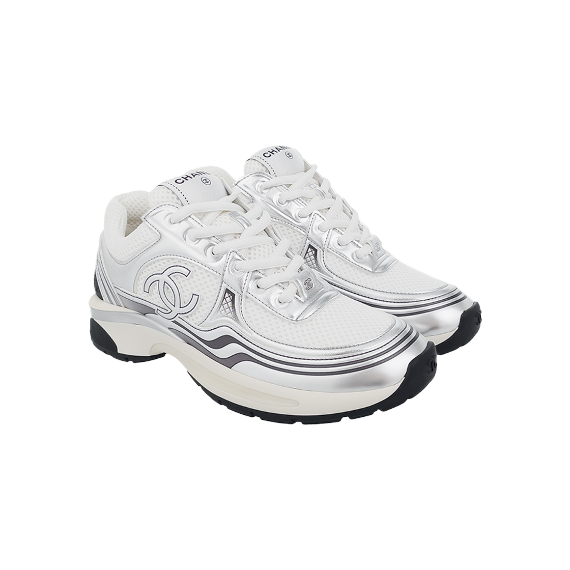 샤넬 샤식스 스니커즈 36.5 화이트/실버(Chanel Cha Six Sneakers White/Silver)