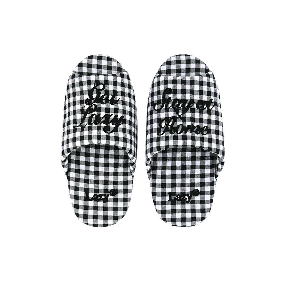 Dorothy Gingham Check Room Shoes - Black LAZYZ Dorothy Gingham Check Room Shoes - Black