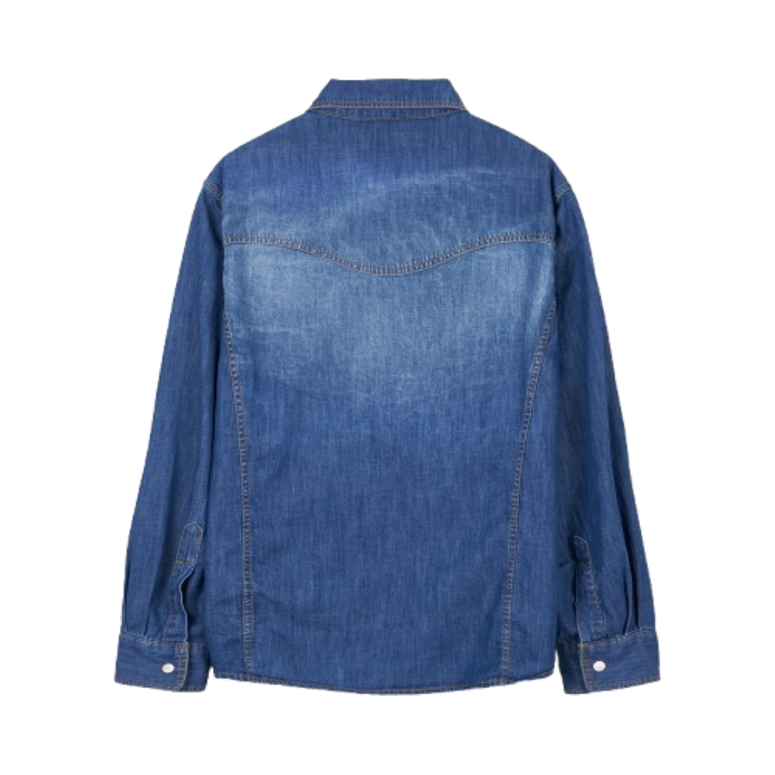 블루 선플라워 플라워 핫픽스 워싱 웨스턴 데님 셔츠(Blue Sunflower Flower Hotfix Washing Western Denim Shirt) - 2