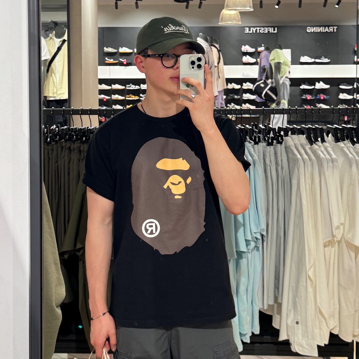 BAPE Big Ape Head T-Shirt Black 착용 스타일