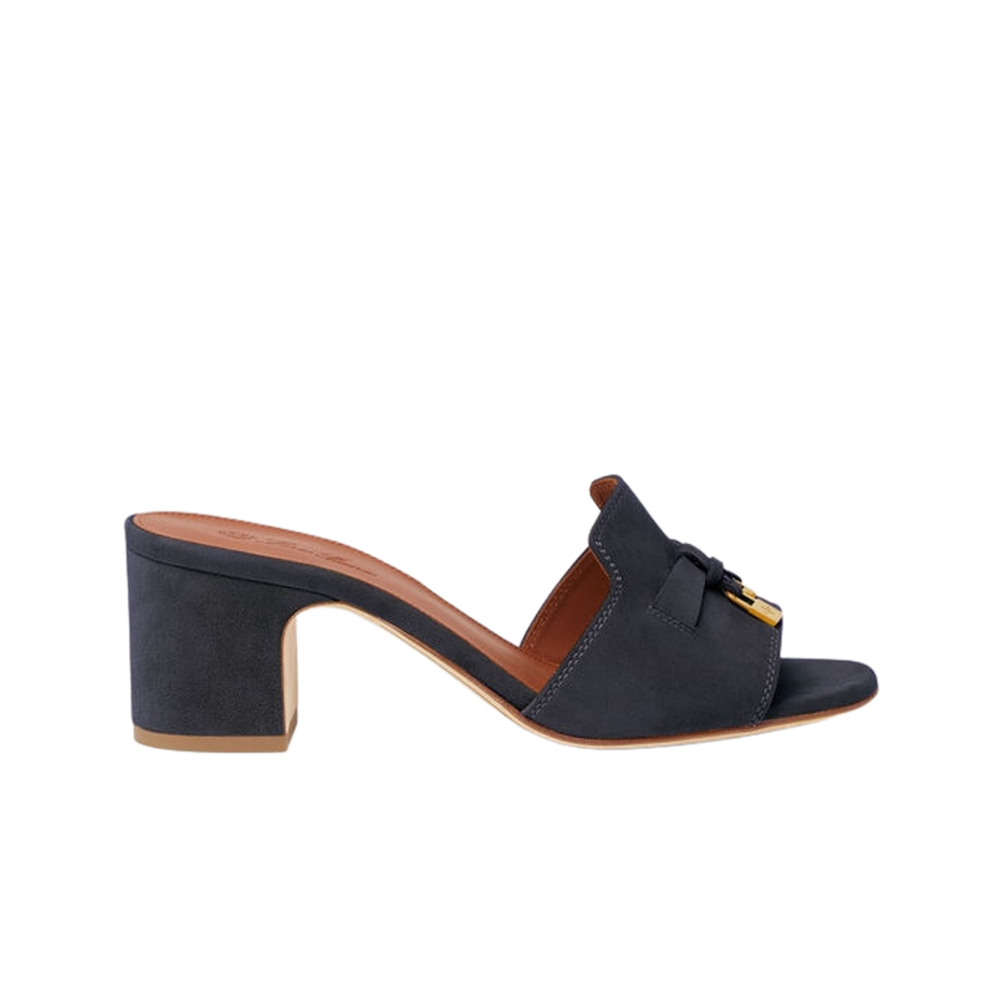 FAI6406-W000 (W) Loro Piana Suede Goatskin Summer Charms Sandal Navy Blue