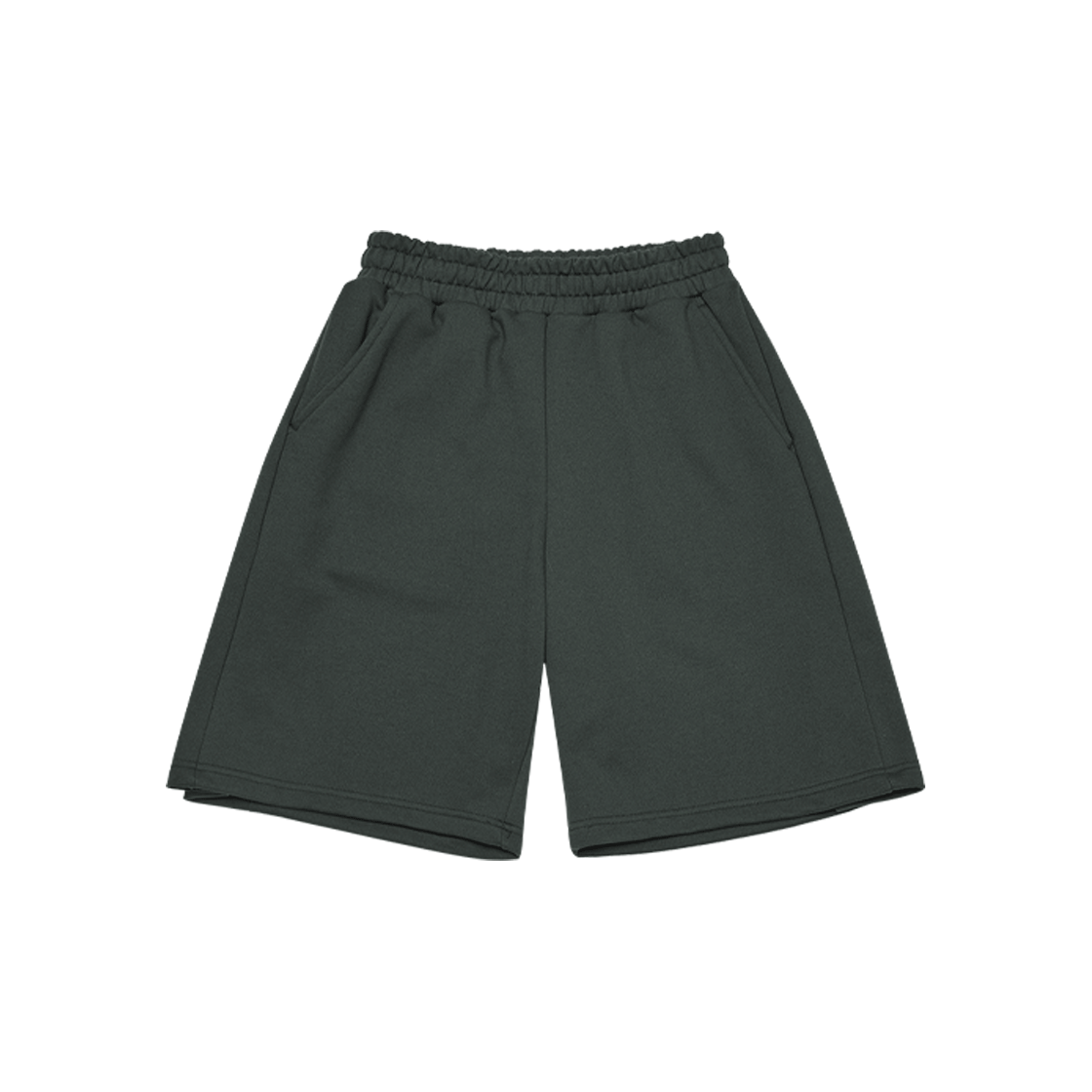 어레이드 컴피 인버티드 플리츠 스웻 하프 팬츠 카키(Arrayed Comfy inverted pleat sweat half pants Khaki)