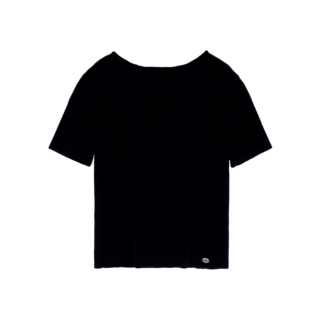 ITVQ9MAVDFG4 Chanel 20K Velvet Back Ribbon Top Black