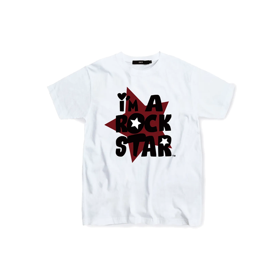 E231OTS334WH Escapefrom Red I Am Rockstar Print T-shirt White
