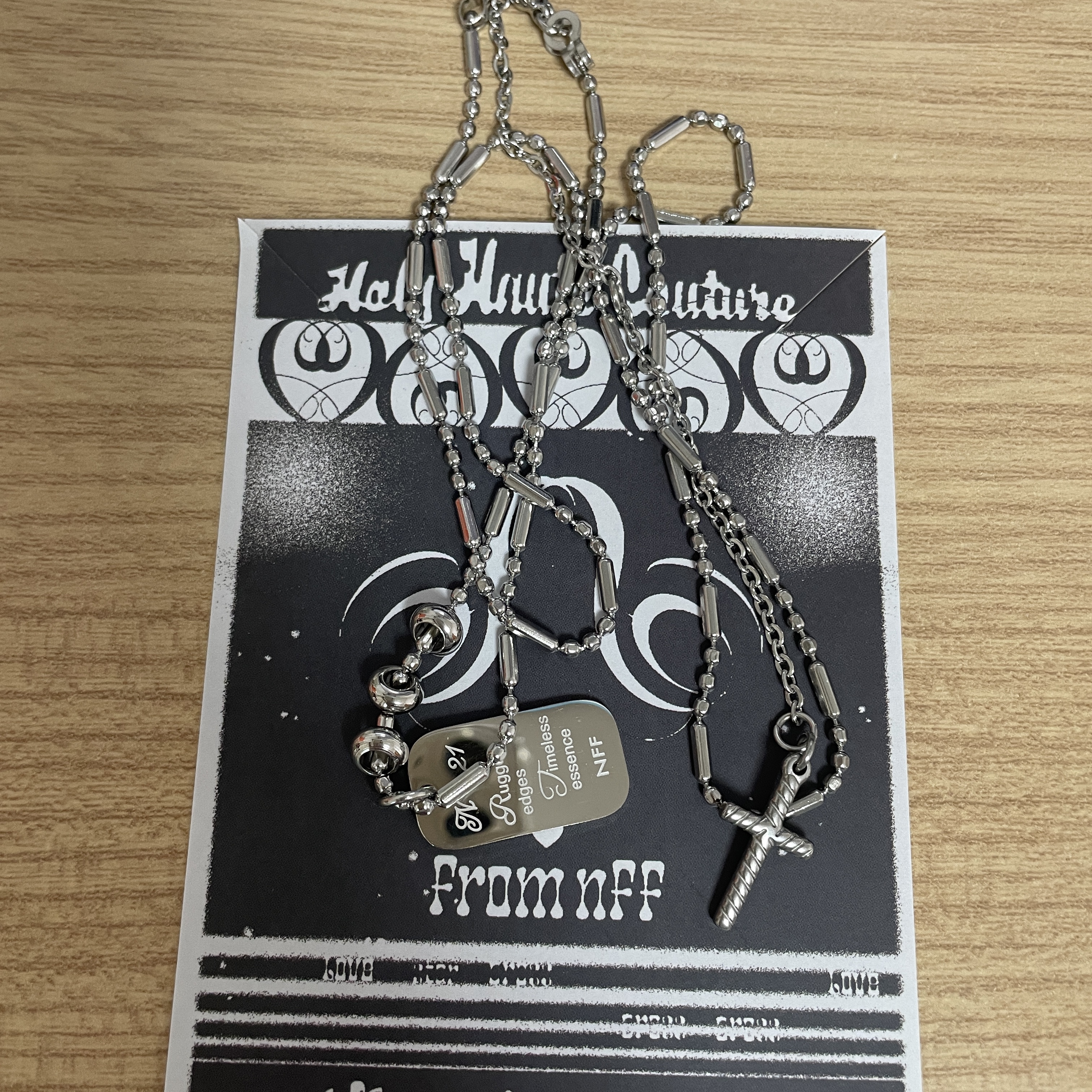 Nff Holy Clover Necklace Silver 착용 스타일