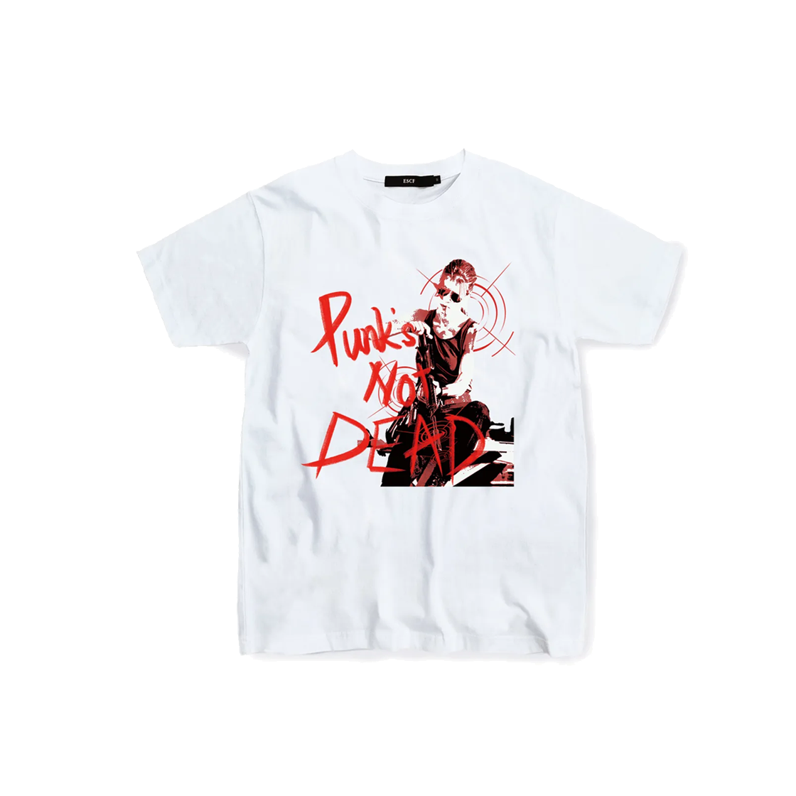 E231OTS313WH Escapefrom Red Punks Not Dead T-shirt White