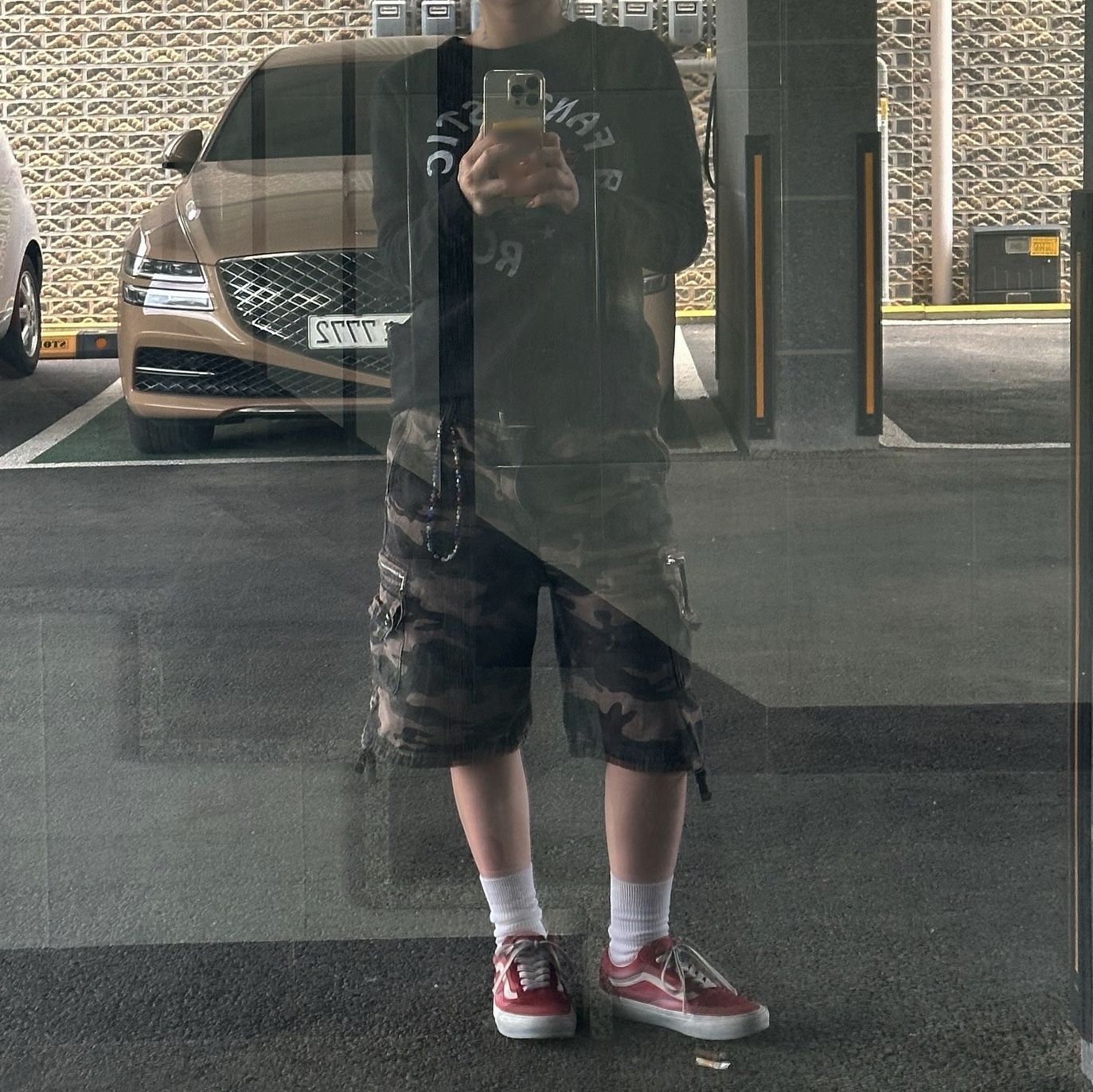 Vans Old Skool Wave Washed Red 착용 스타일