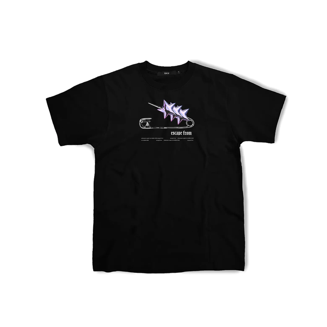 E231OTS043BK Escapefrom Star Clip T-shirt Black