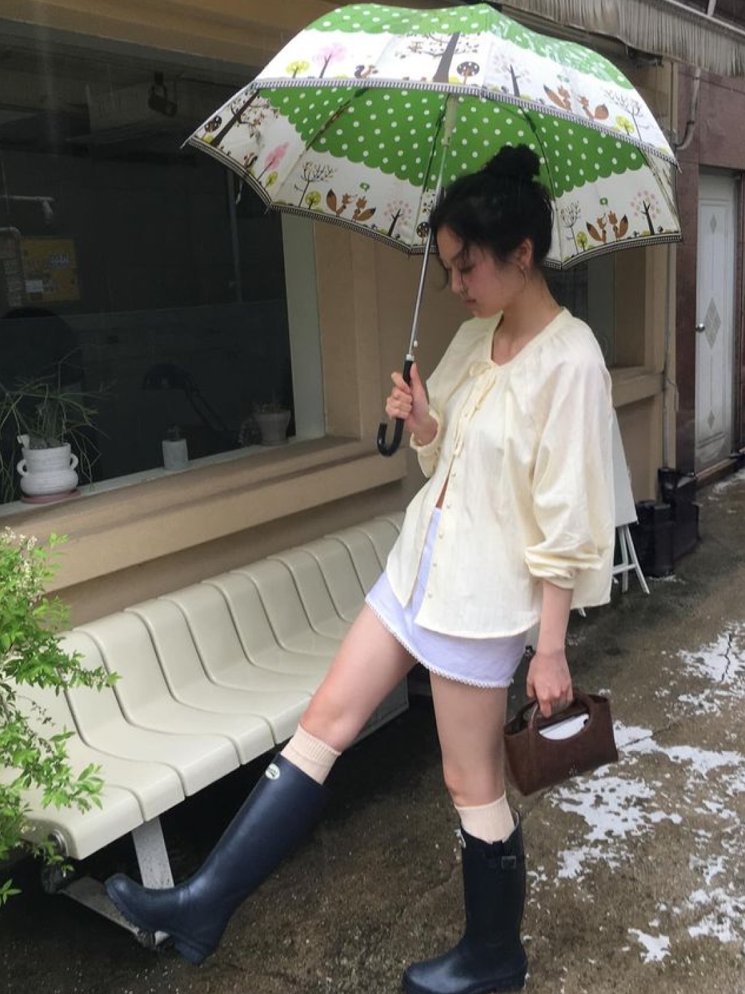 NewJeans Bunini Umbrella Navy, Supreme x ShedRain Transparent Checkerboard Umbrella - 20SS 착용 스타일 - 4