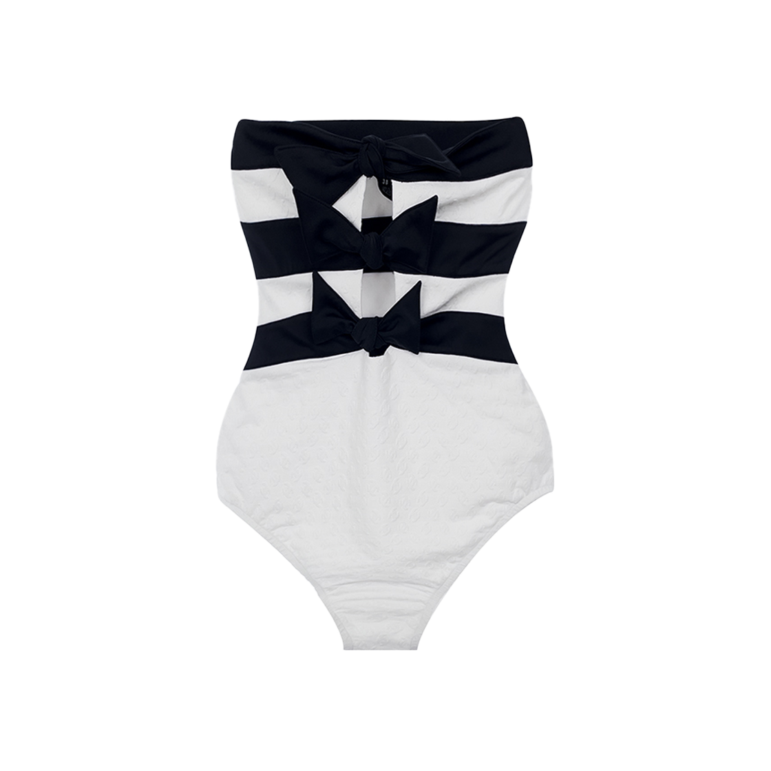 IT3H4NA33US5 Chanel 24S Tube Top Swimsuit White/Black - 대표 이미지 #1