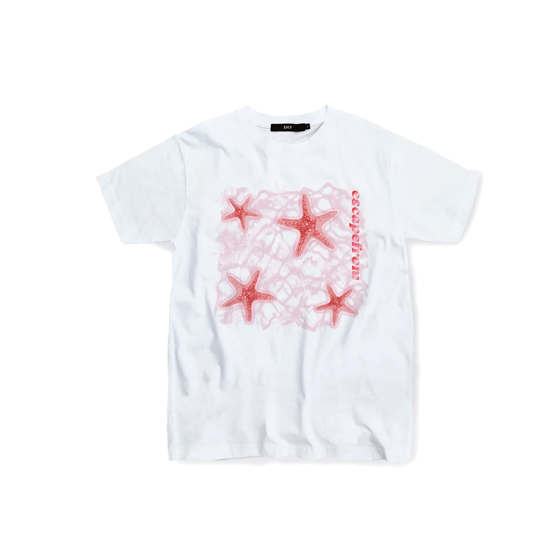 이스케이프프롬 코랄 스타피쉬 프린트 티셔츠 화이트(Escapefrom Coral Starfish Print T-shirt White)