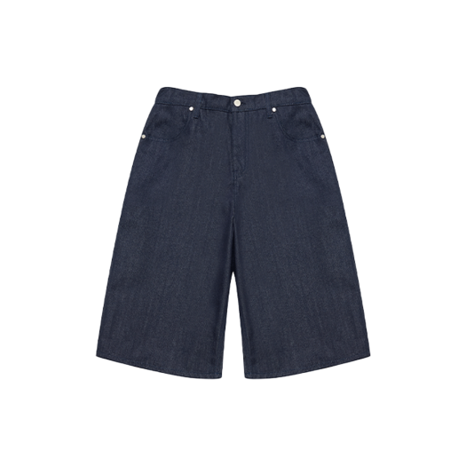 ARPT5202_IN Arrayed Inverted Pleat Bermuda Denim Pants Indigo