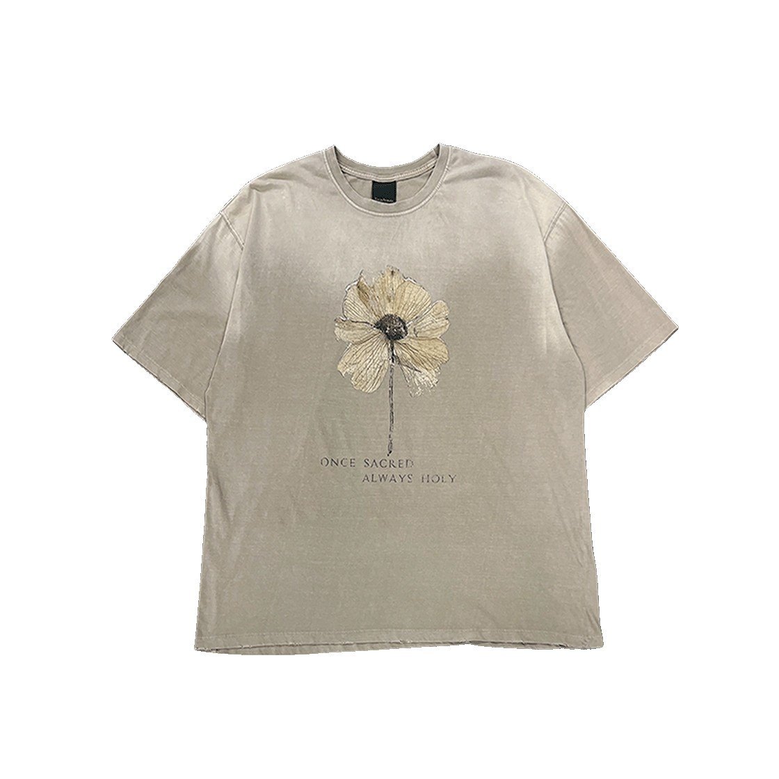 25SSUMCOSOM Undermycar 25SS Once Sacred Always Holy Vintage T-Shirts Oatmeal - 대표 이미지 #1
