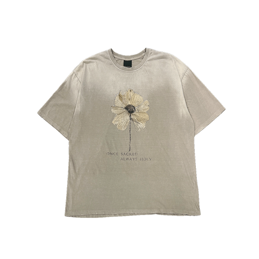 25SSUMCOSOM [예약 배송] Undermycar 25SS Once Sacred Always Holy Vintage T-Shirts Oatmeal