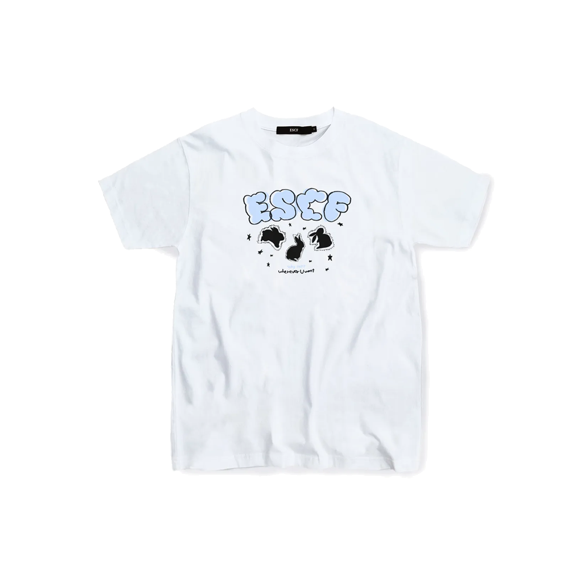 E231OTS053WH Escapefrom Sky Rabbit Logo T-shirt White