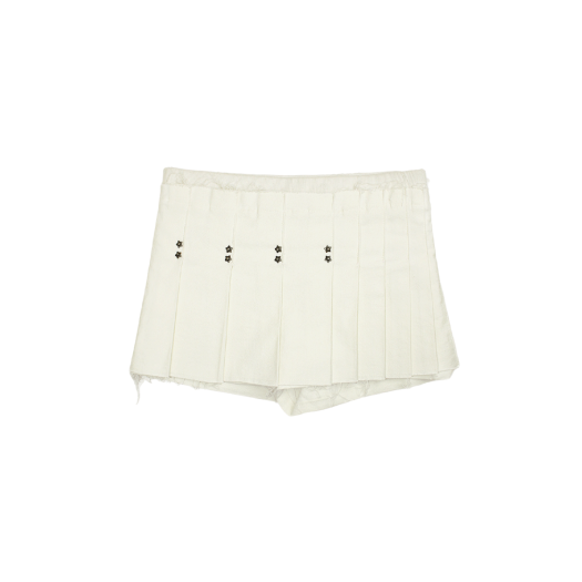 Bonnae-138 Bonnae Star Rivet Pleated Skort Ivory