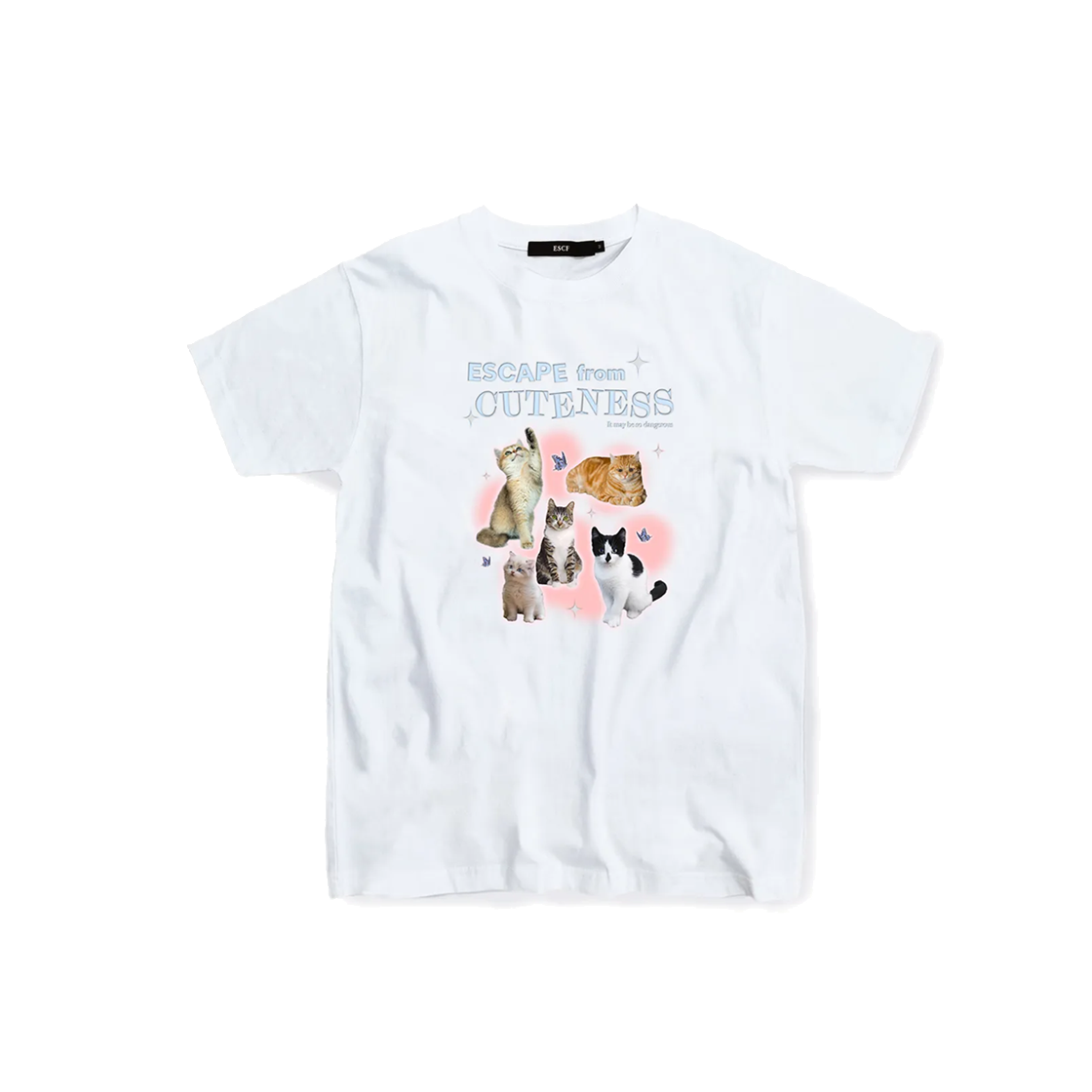 E231OTS203WH Escapefrom Cute Cat T-shirt White