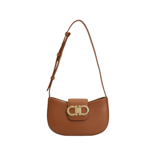 Ferragamo Gancini Shoulder Bag Brown