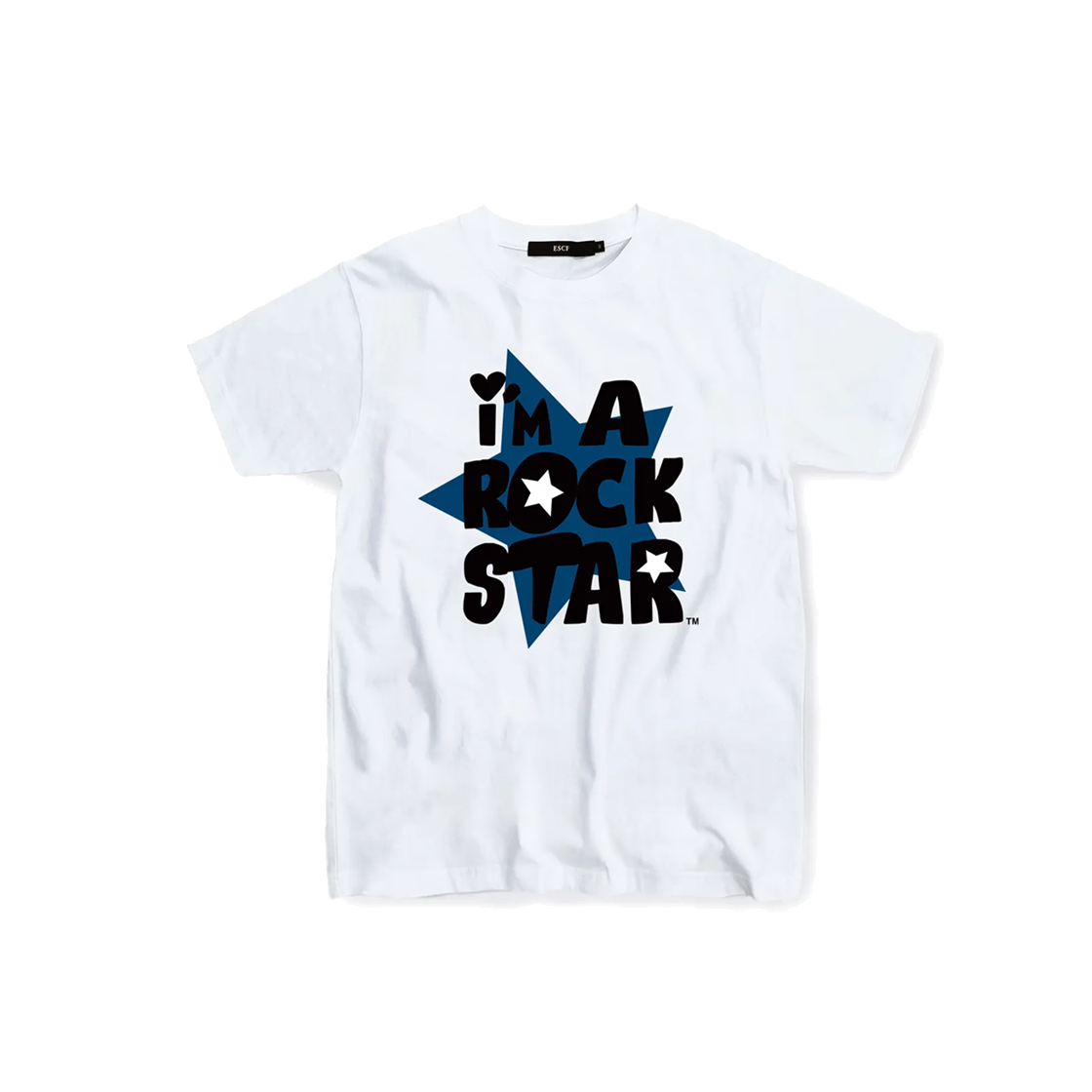 E231OTS335WH Escapefrom Blue I Am Rockstar Print T-shirt White