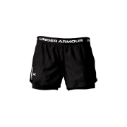 (W) Under Armour Tech Play Up 2-in-1 Shorts Black White