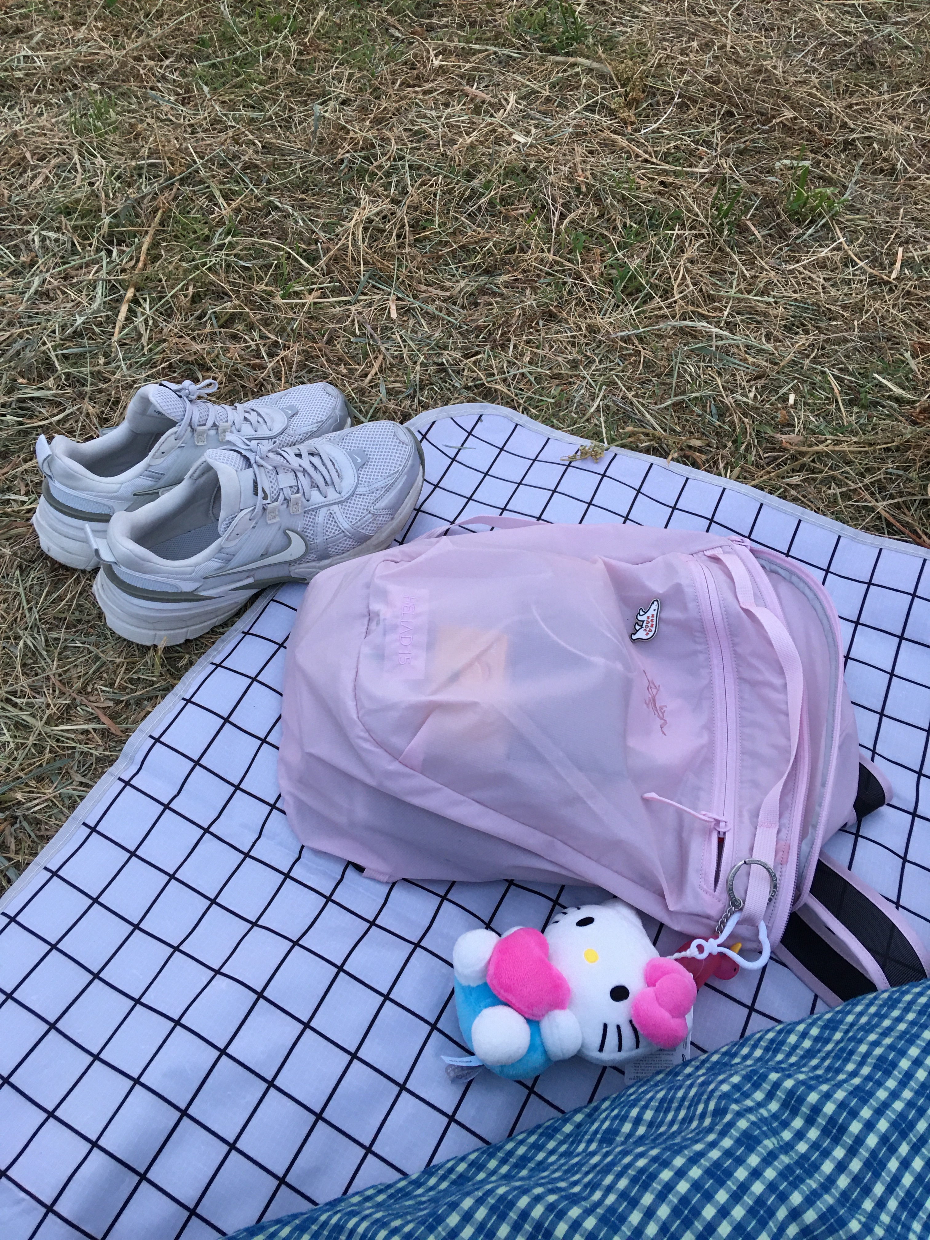 Arc'teryx Heliad 15 Backpack Pink Glow, Nike V2K Run Metallic Silver White 착용 스타일