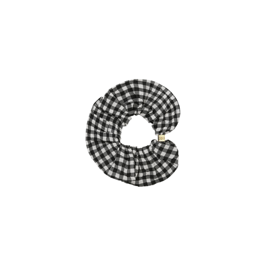 (W) Ganni Check Scrunchie Black