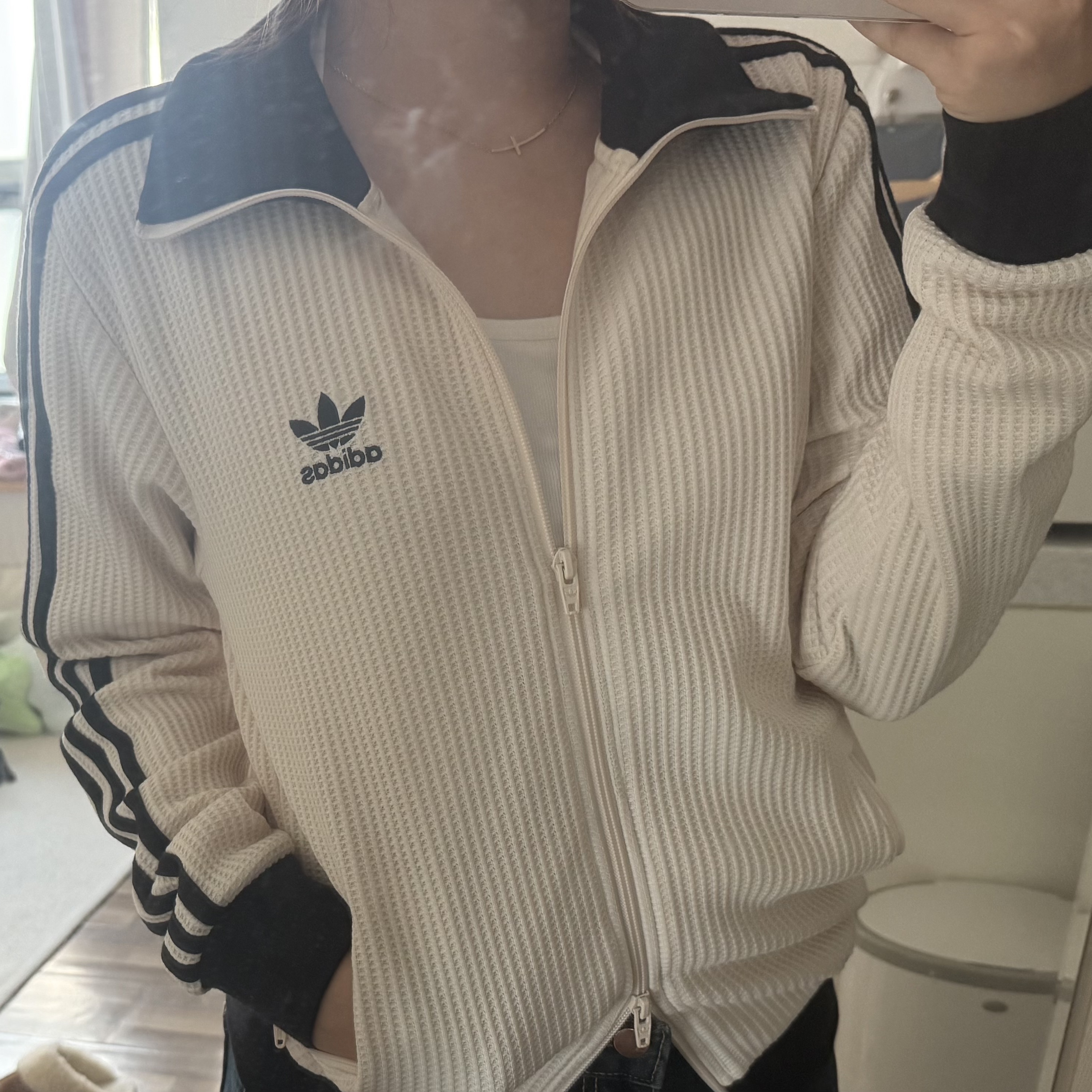Adidas Waffle Beckenbauer Track Top Wonder White - KR Sizing 착용 스타일