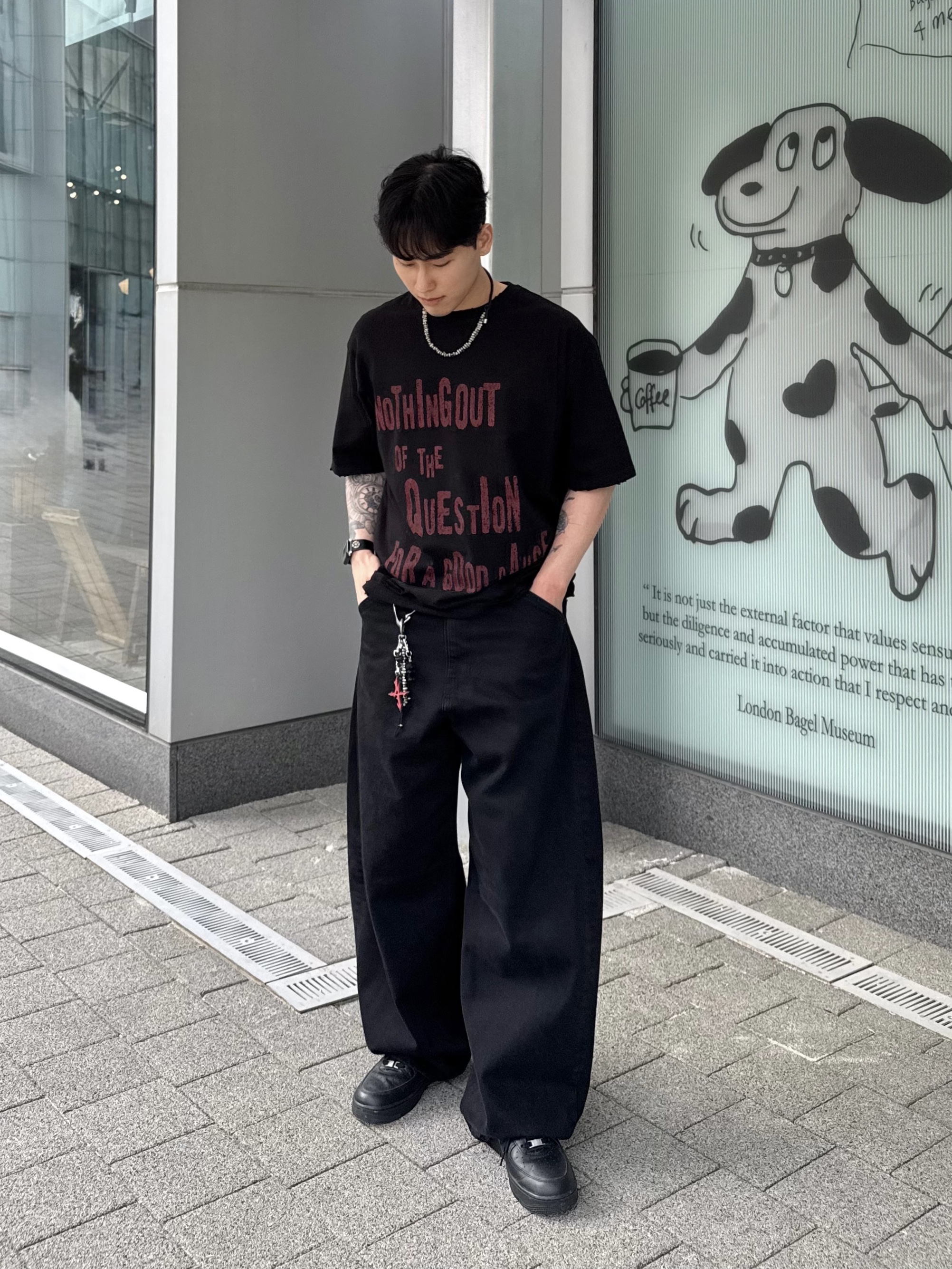 noun Question Vtg T-Shirts Black, Nike Air Force 1 '07 Low Triple Black 착용 스타일 - 1
