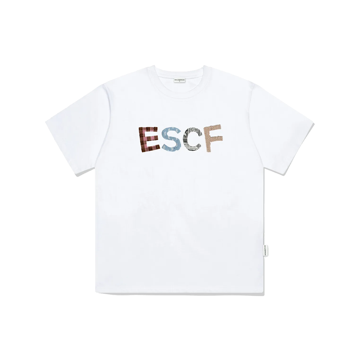 E251OTS137WH Escapefrom Patch Vintage Logo Printed Over Fit Short Sleeve White