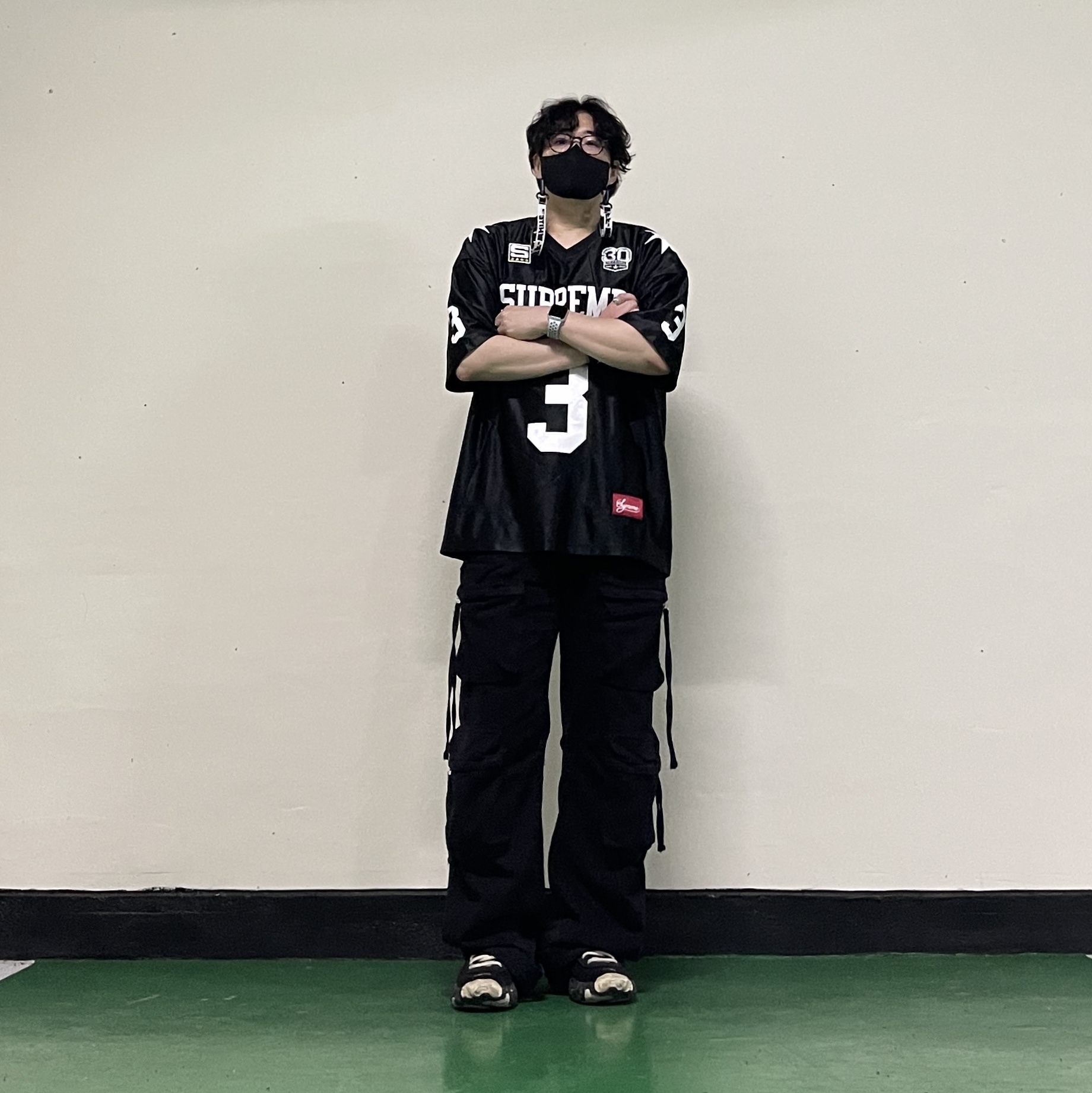 Supreme Star Football Jersey Black - 24FW, Nike x Undercover Overbreak SP Black 착용 스타일 - 1