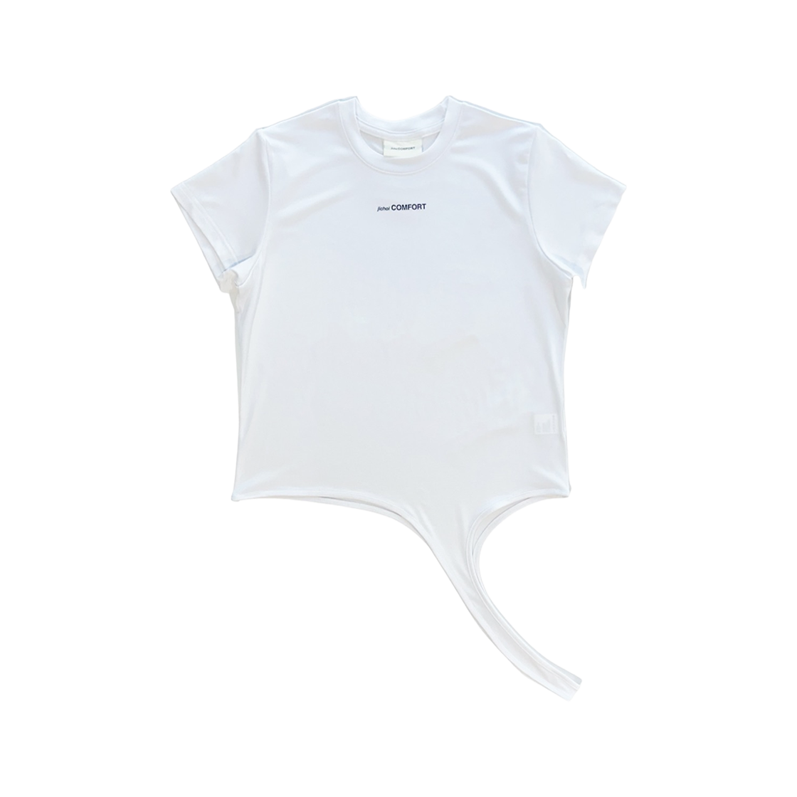 (W) 지초이 라운디드 헴 티셔츠 화이트((W) Jichoi Rounded Hem T-Shirt White)