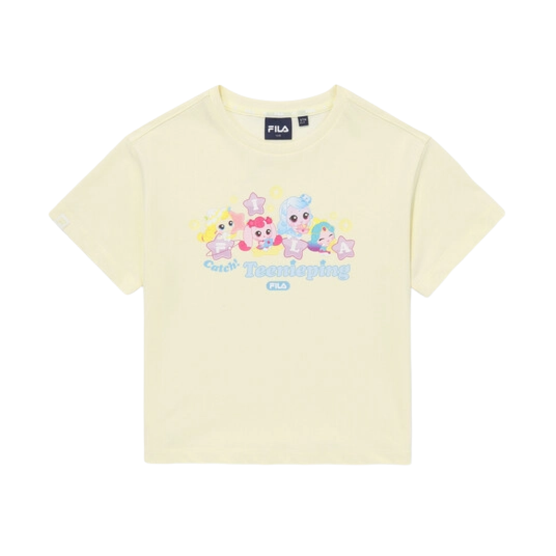 (Kids) 휠라 x 캐치! 티니핑 로열핑 티셔츠 베이지((Kids) Fila x Catch! Teenieping Royalping T-Shirt Beige)