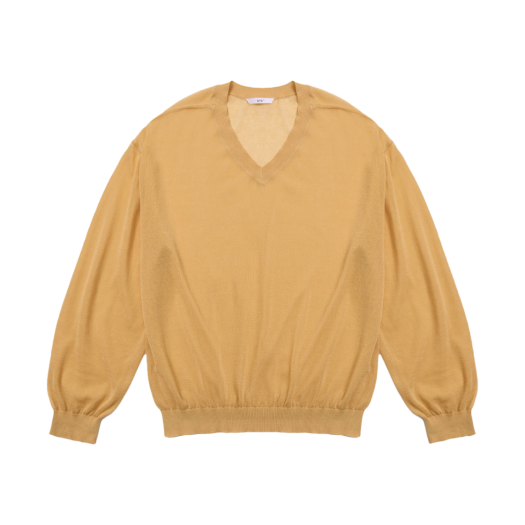 2502MKNYE STU Sheer V-neck Knit Yellow