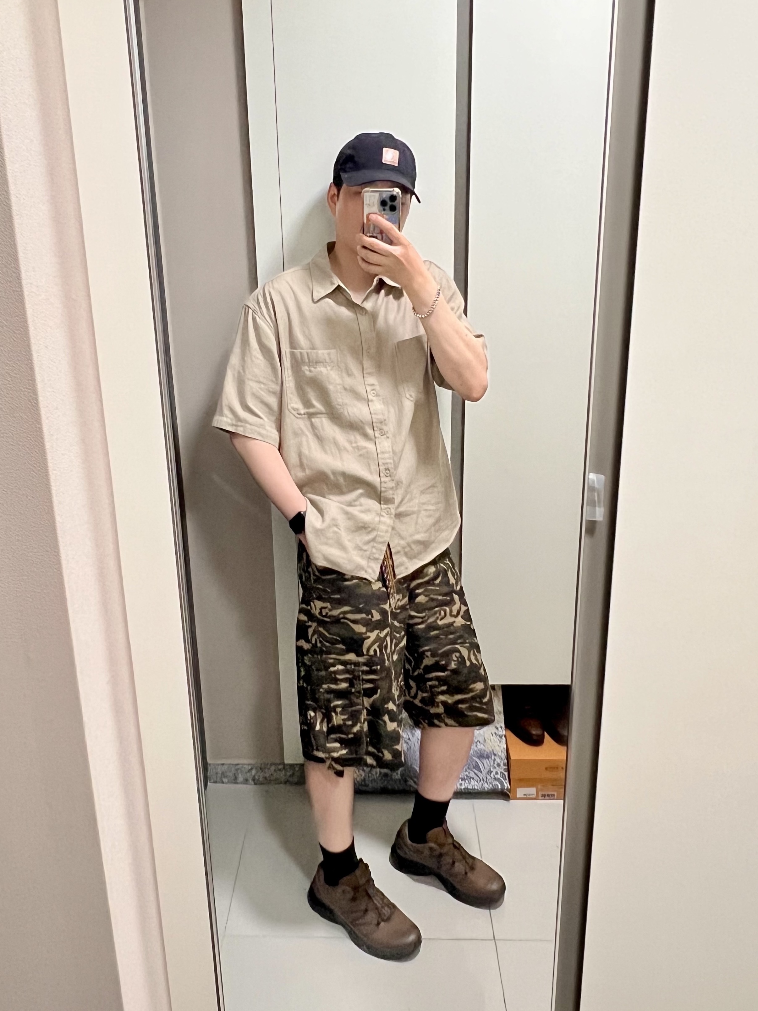 Carhartt Canvas Cap Black 착용 스타일