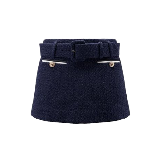 KW5CPASSF09NY Self Portrait Women Boucle Skort Blue - 25FW
